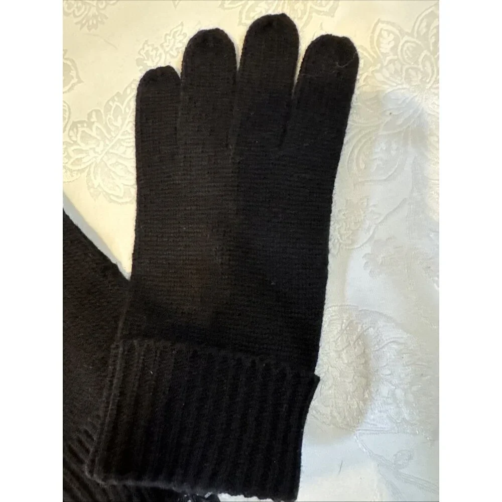 All Saints Gloves Black Women Mixed Stitch Knit Wool Blend Outdoor Streetwear NE